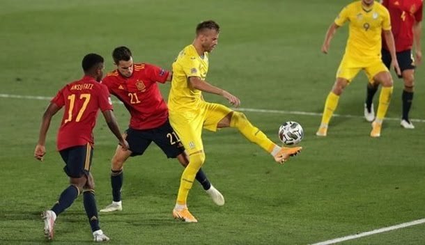 1:0 Украина  выиграла в матче с Испанией в Лиге наций